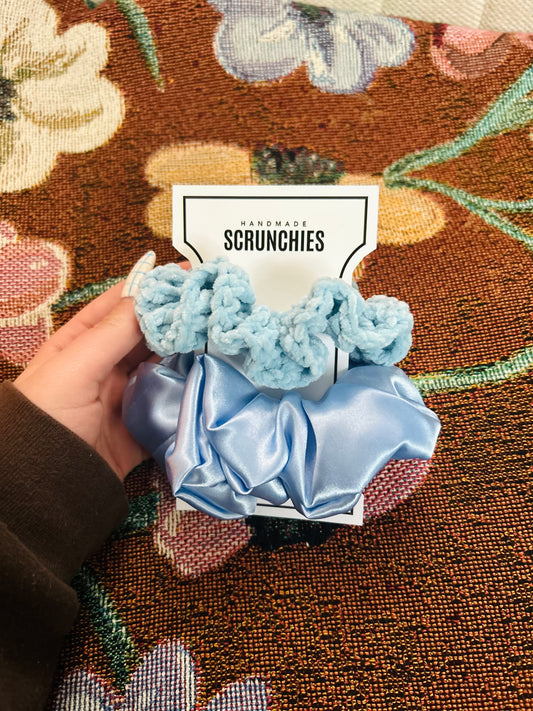 Sky Blue Bliss Scrunchie Duo